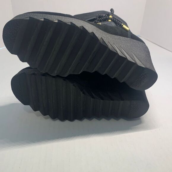 Coach Maisy Black Signature C Lace Up Wedge Boots size 8B - Picture 8 of 12